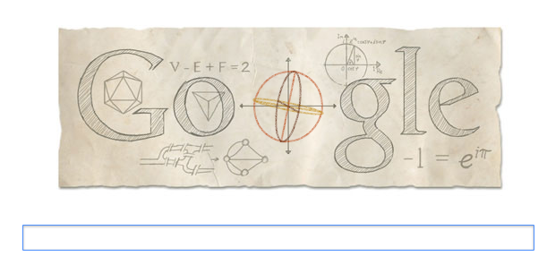 Il doodle di Google per |i 306 anni di Eulero