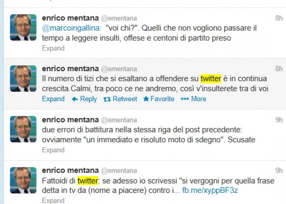 Twitter, Mentana lascia| e Fiorello torna