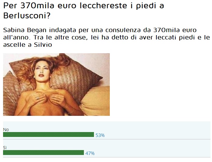 Libero: “Per 370mila euro| lecchereste i piedi a Silvio?”