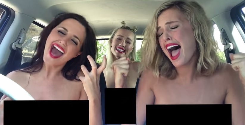 “SketchShe”, le tre modelle cantano senza veli in auto – Video