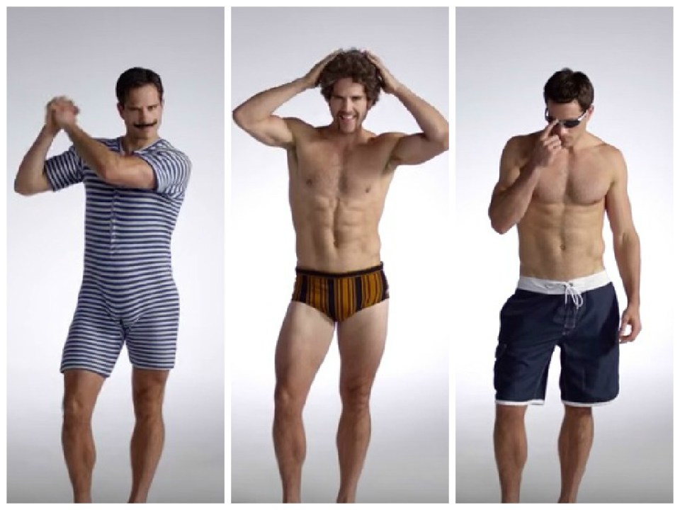 100 anni in tre minuti: l’evoluzione del costume da bagno maschile