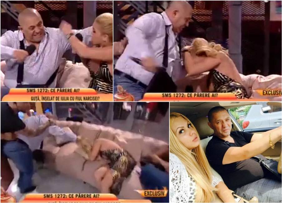 Scopre che la fidanzata incinta lo tradisce con il figliastro e la picchia in diretta