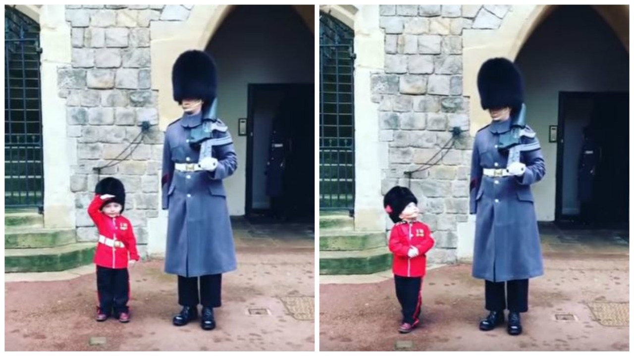 Questo bambino è riuscito a far sciogliere il cuore della guardia reale