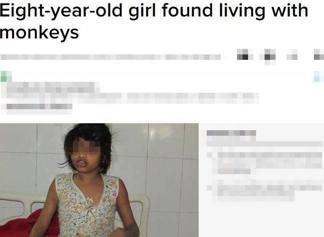 India, bimba di 8 anni allevata dalle scimmie trovata in una foresta