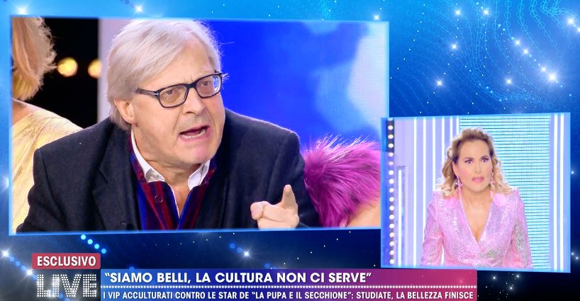 Sgarbi dà della raccomandata alla D’Urso e lei lo caccia dallo studio: “Vai via tu, io sono un ospite”