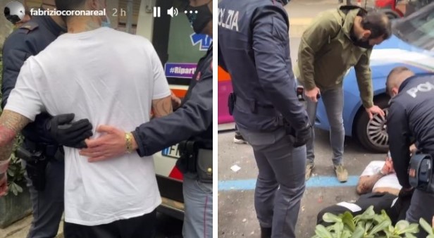 Corona, all’arrivo dei poliziotti scoppia la bagarre: bloccato a terra dopo le urla e gli spintoni