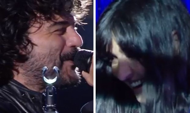 Renga dedica la canzone ad Ambra, si emoziona e dimentica le parole