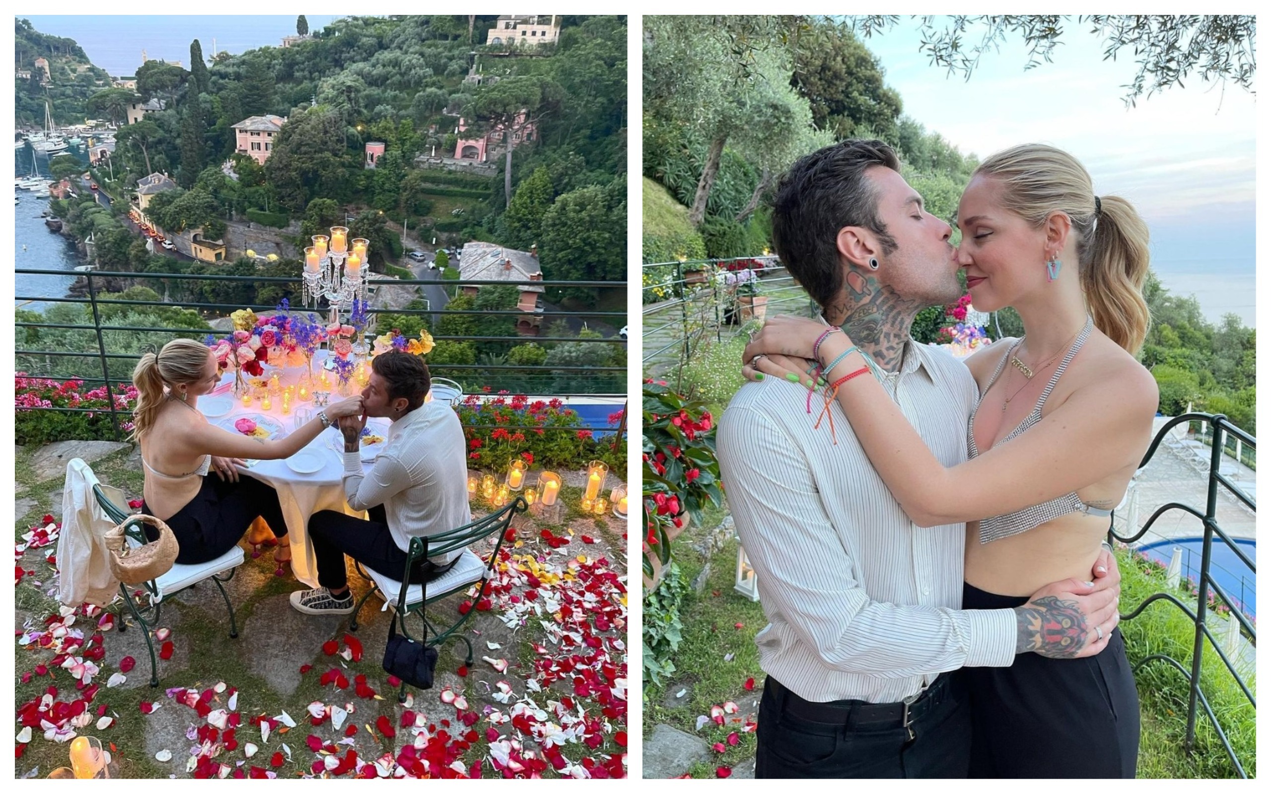Chiara Ferragni e Fedez a Portofino, cena romantica con vista mozzafiato