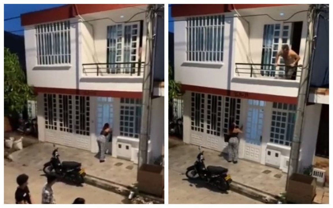 Becca il fidanzato con l’amante, lei si cala dal balcone in mutande