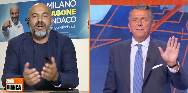 “Zona Bianca”, Gianluigi Paragone sbrocca contro il conduttore: “Non sono la tua scimmietta”
