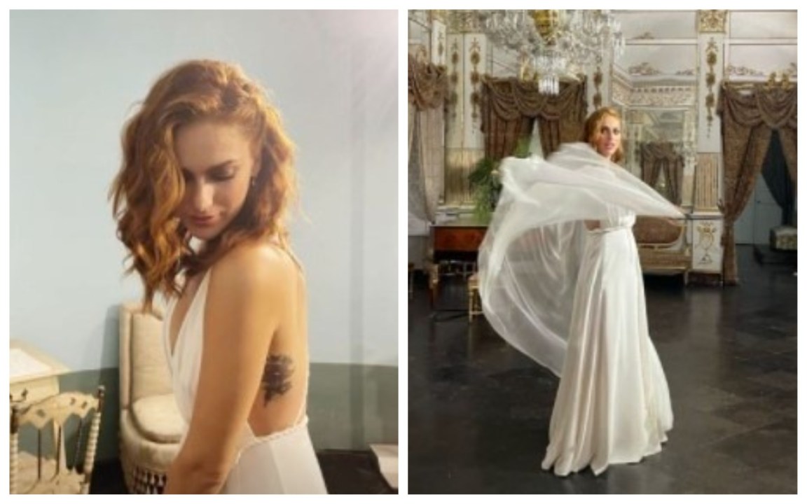 Miriam Leone, tre abiti per il suo sì: ecco il vestito da ballo ispirato a Ginger Rogers