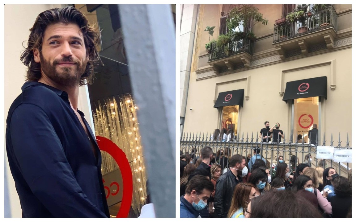 Palermo, Can Yaman lancia il suo profumo in via Libertà: fan in delirio