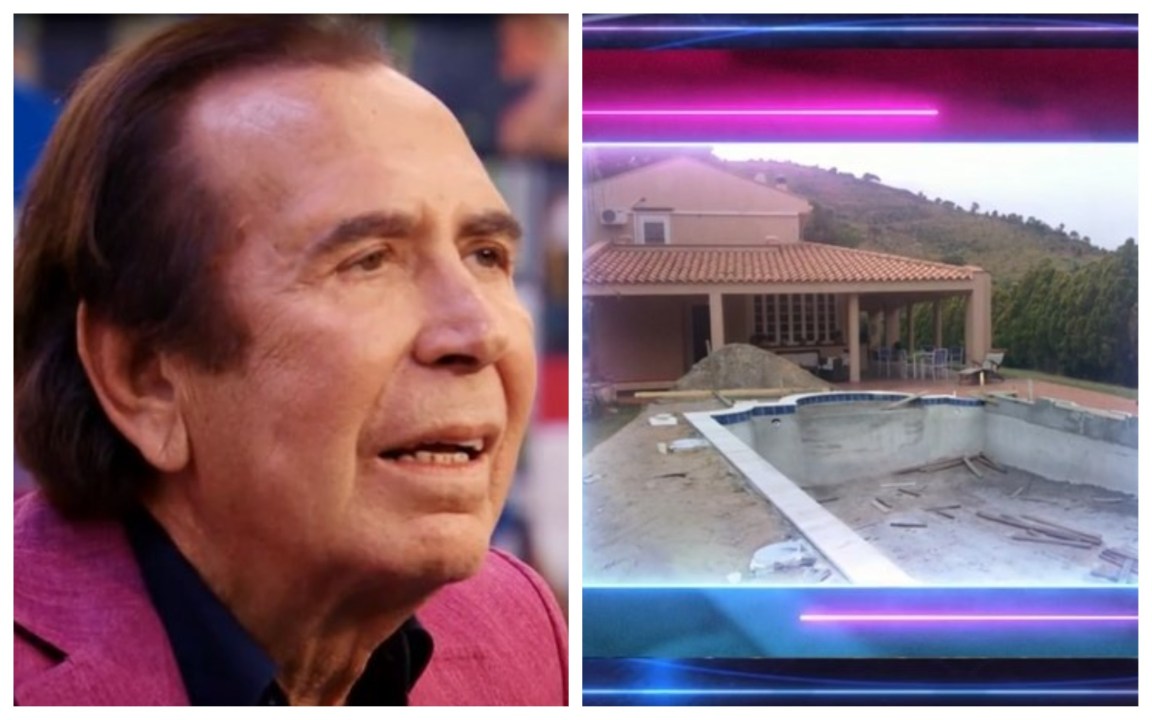 Giucas Casella, la brutta notizia in diretta: “La piscina della tua villa a Cefalù è abusiva”