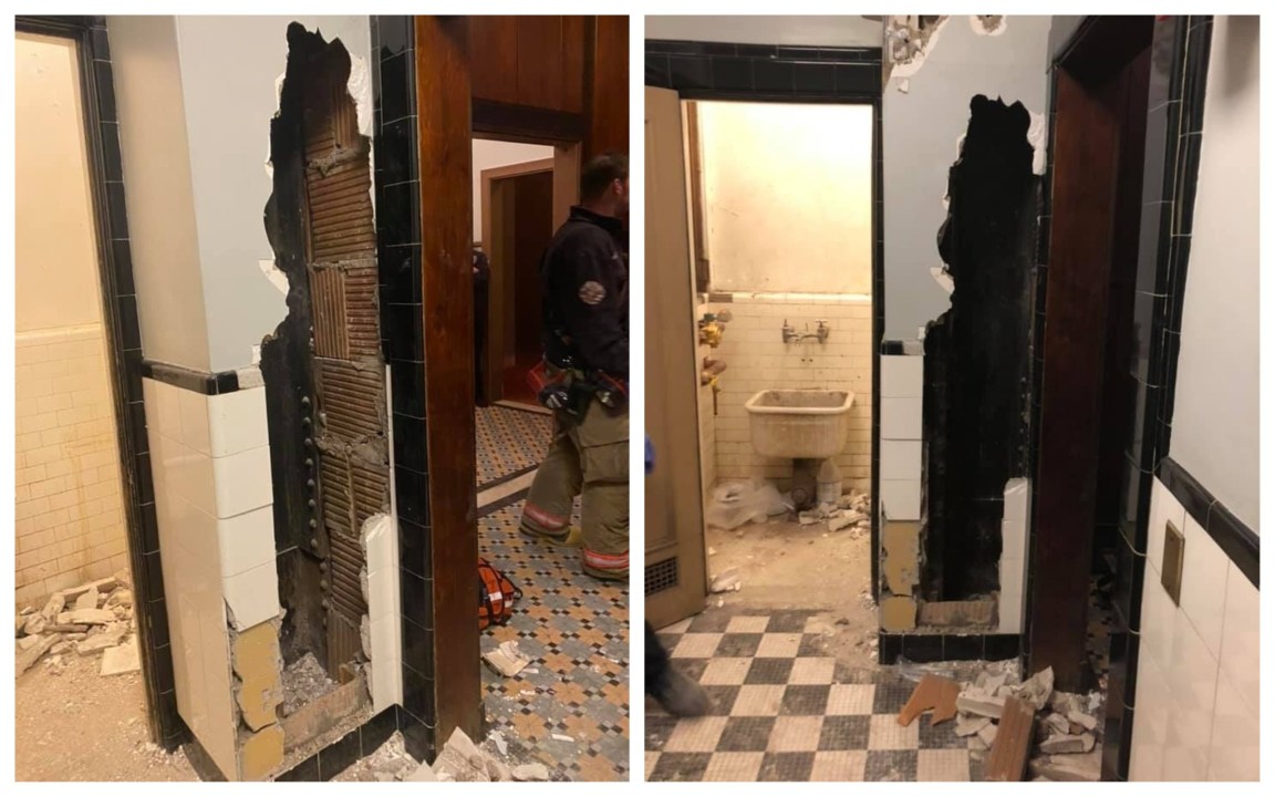 Uomo nudo intrappolato dentro un muro salvato dai pompieri: era lì da 2-3 giorni