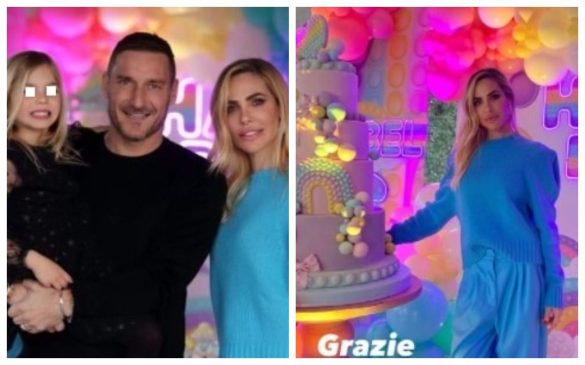 Totti e Ilary insieme alla festa di compleanno della figlia Isabel – Foto