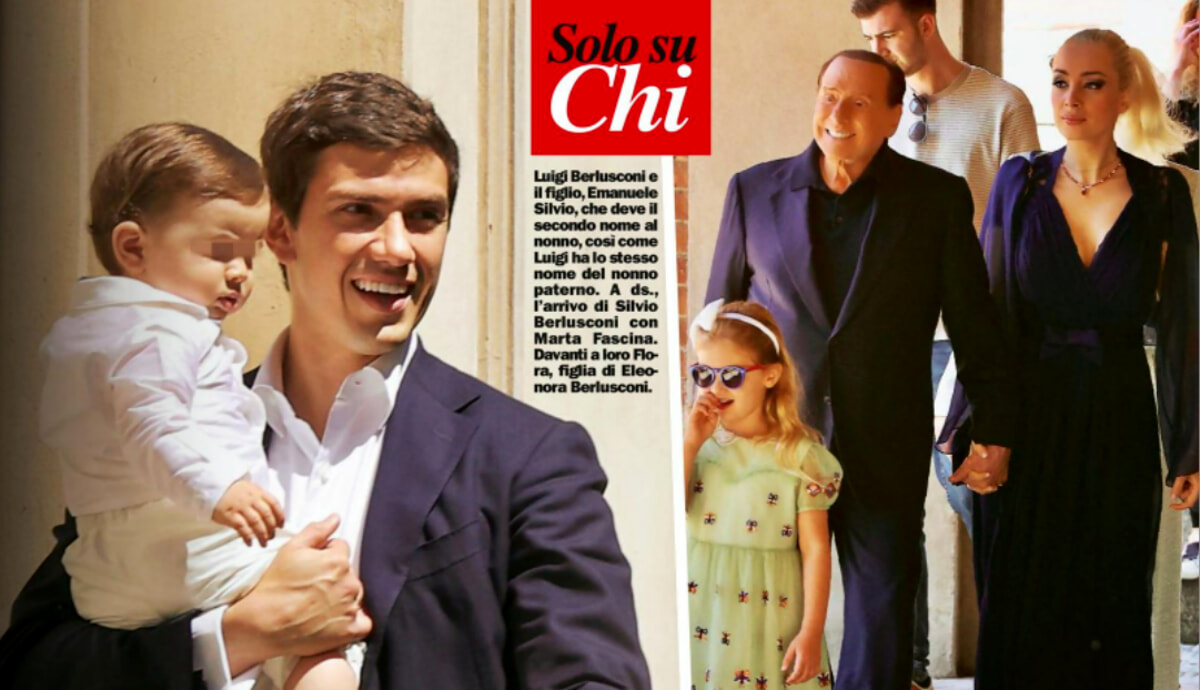 Luigi Berlusconi, l’annuncio al battesimo del primogenito: “In arrivo il secondo figlio”