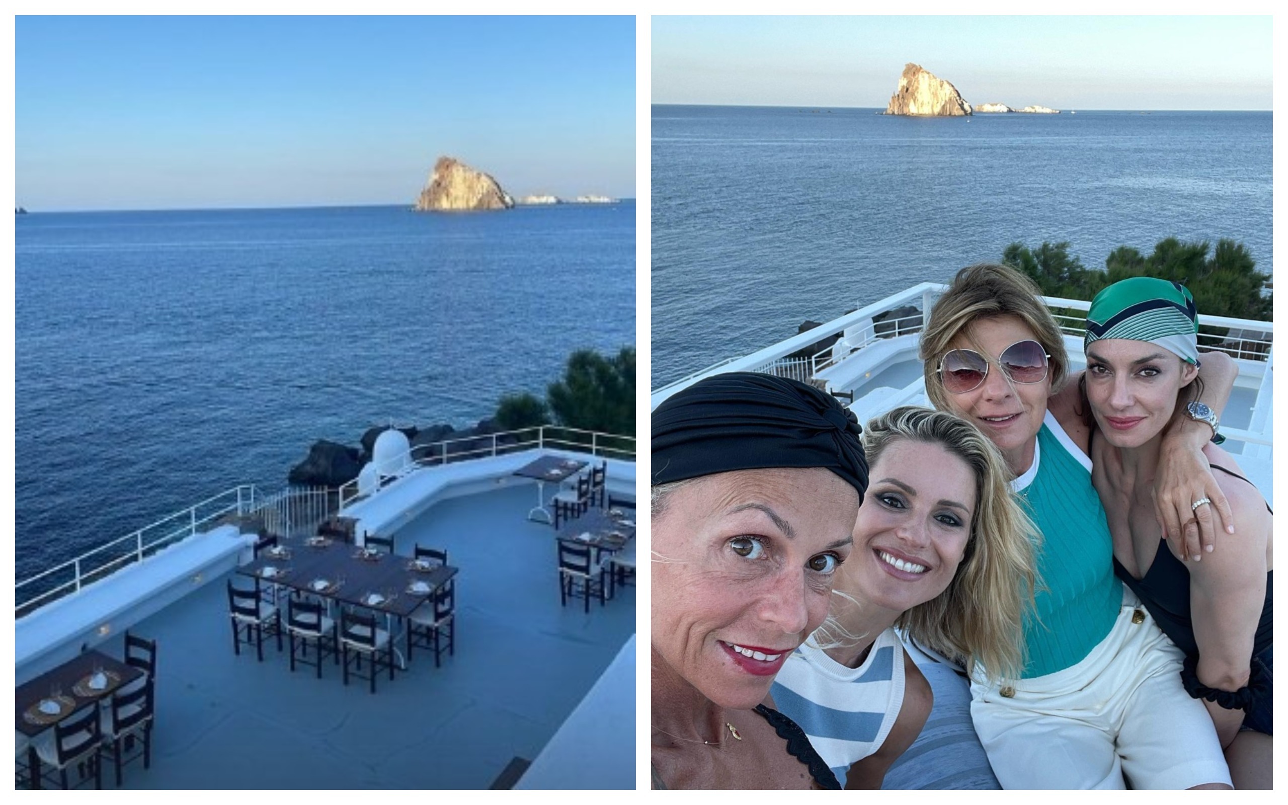 Michelle Hunziker con le amiche alle Eolie: topless mozzafiato in mezzo alla natura