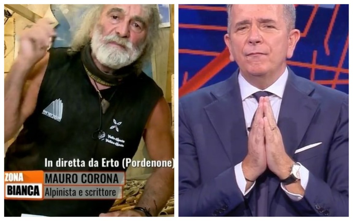 “Zona Bianca”, Mauro Corona si infuria e se ne va: “Andate in malora, gentucola”