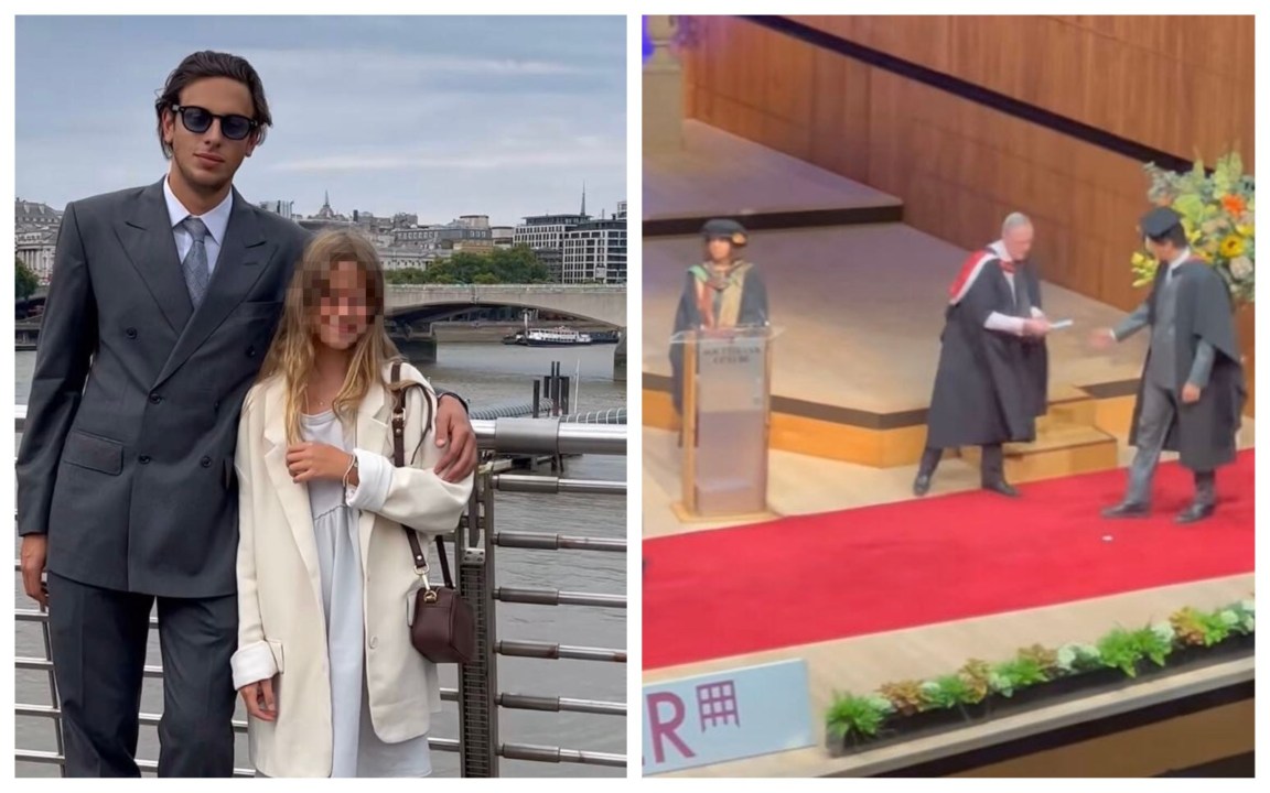 Alessia Marcuzzi, il figlio Tommaso si è laureato a Londra – Foto