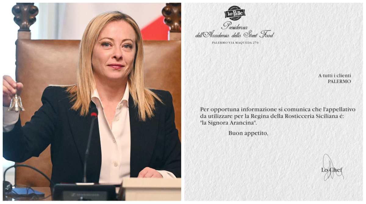 Palermo, dopo la Meloni nota rosticceria mette i puntini sulle “i”: “La Signora Arancina”