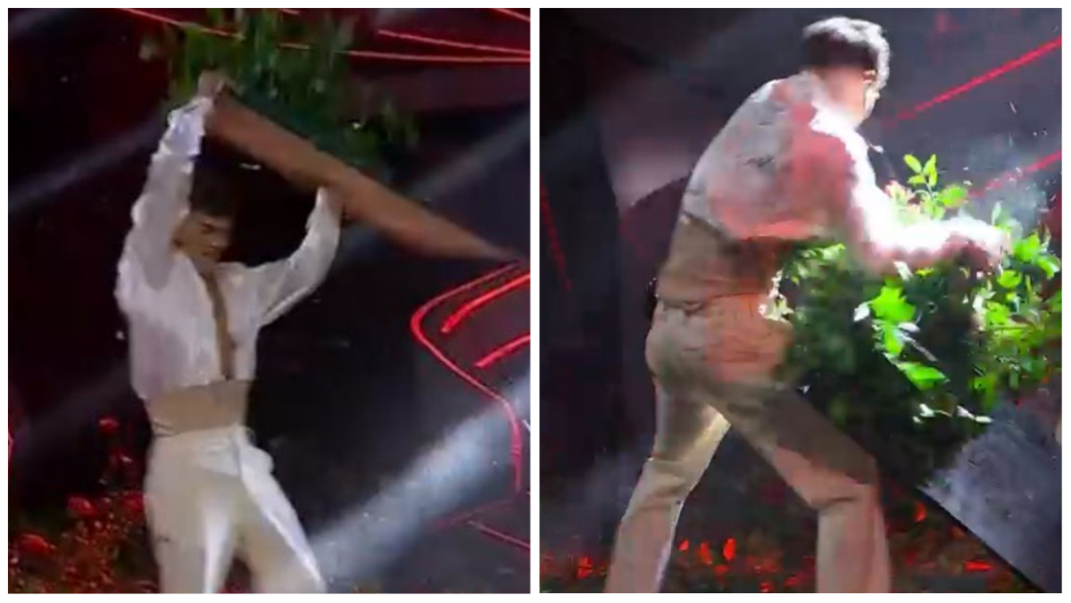 Delirio a Sanremo, Blanco impazzisce e devasta il palco – Video