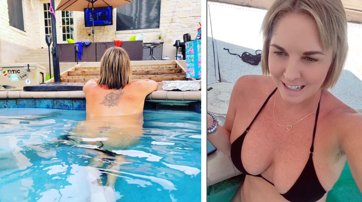 Troppo sexy in bikini, il marito sbircia la vicina in piscina e la moglie alza un muro