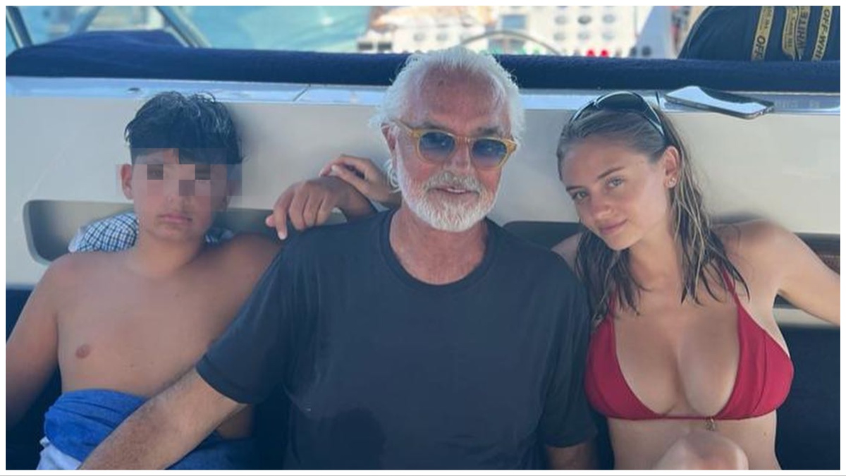 Flavio Briatore in vacanza con Nathan Falco e Leni, la figlia mai riconosciuta