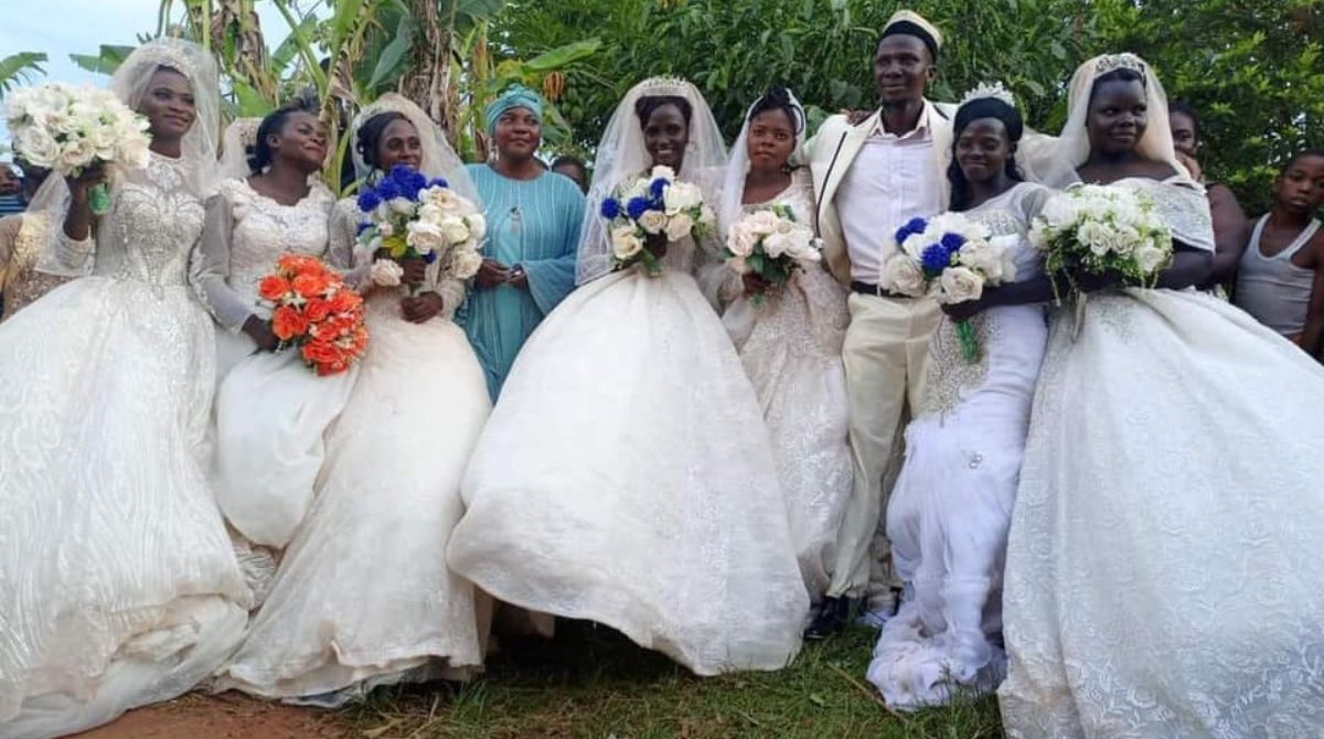 Sposa sette donne nello stesso giorno: “Mi sento giovane e pronto per altri matrimoni”