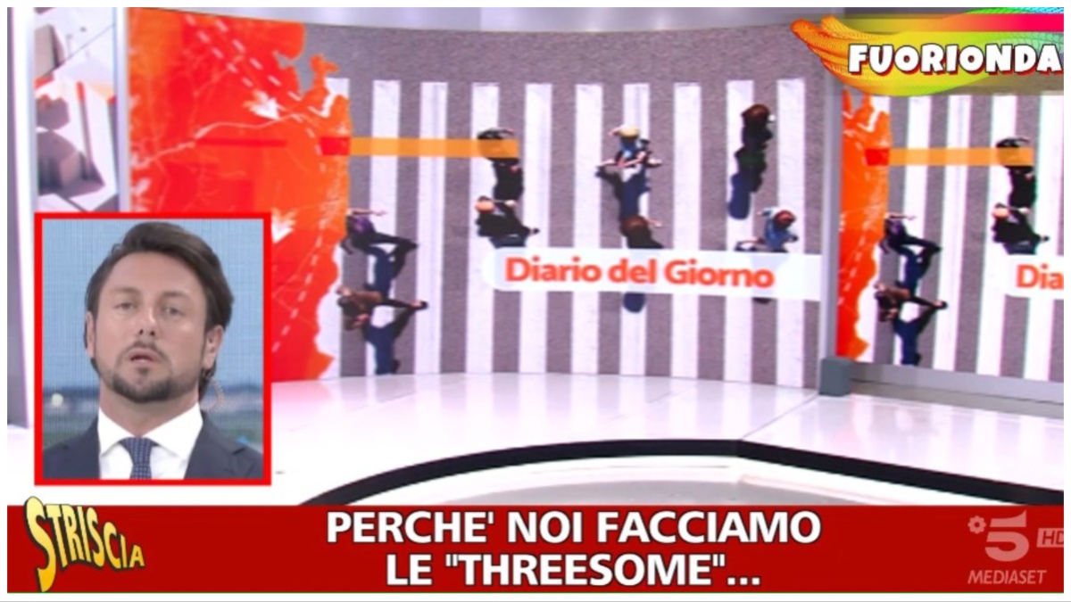 Andrea Giambruno, il nuovo fuorionda choc: “Noi facciamo le ‘threesome’”