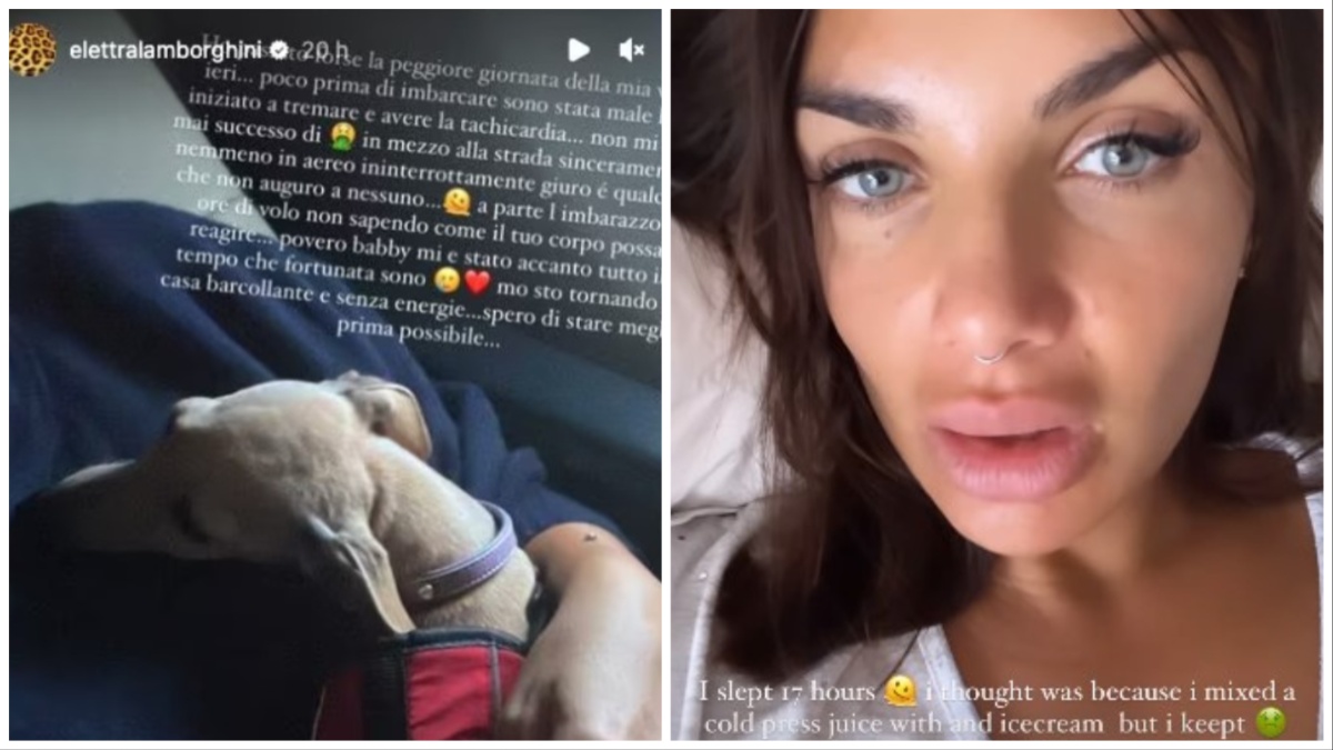 Malore in volo per Elettra Lamborghini: “La peggiore giornata della mia vita”