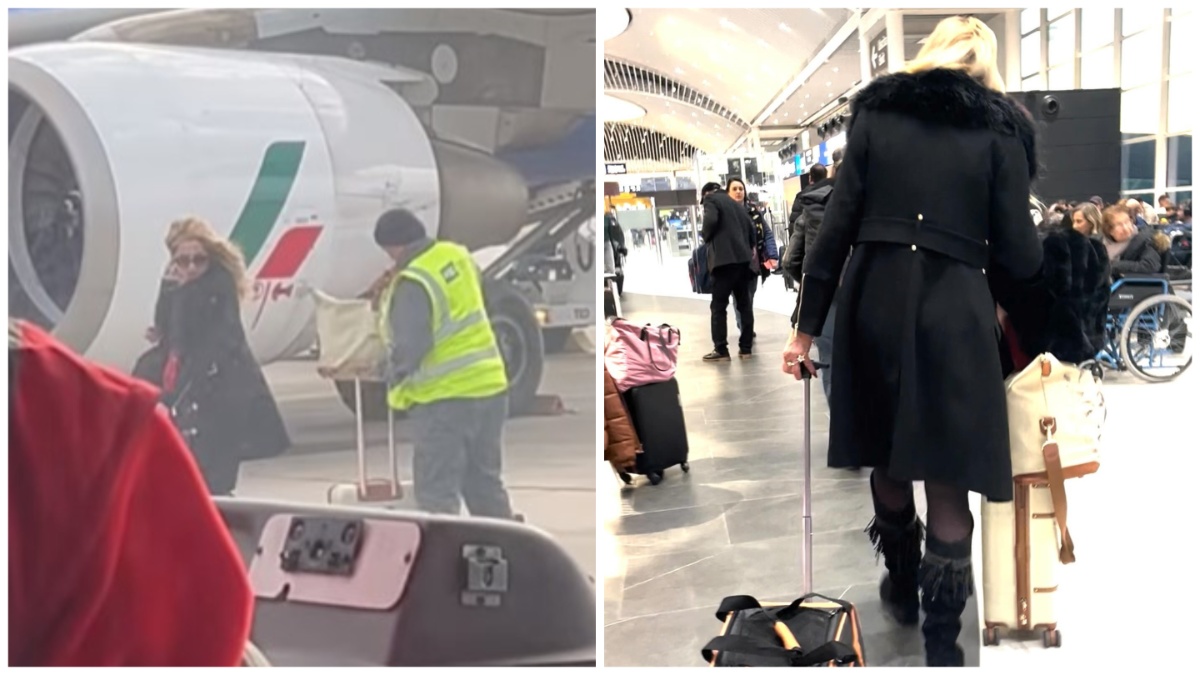 “Valeria Marini urla e pretende due facchini all’aeroporto di Palermo” – Video