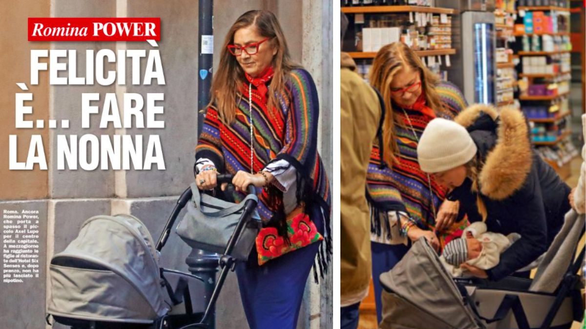 Romina Power e la figlia Cristel a passeggio con il nipotino Axel Lupo: le prime foto