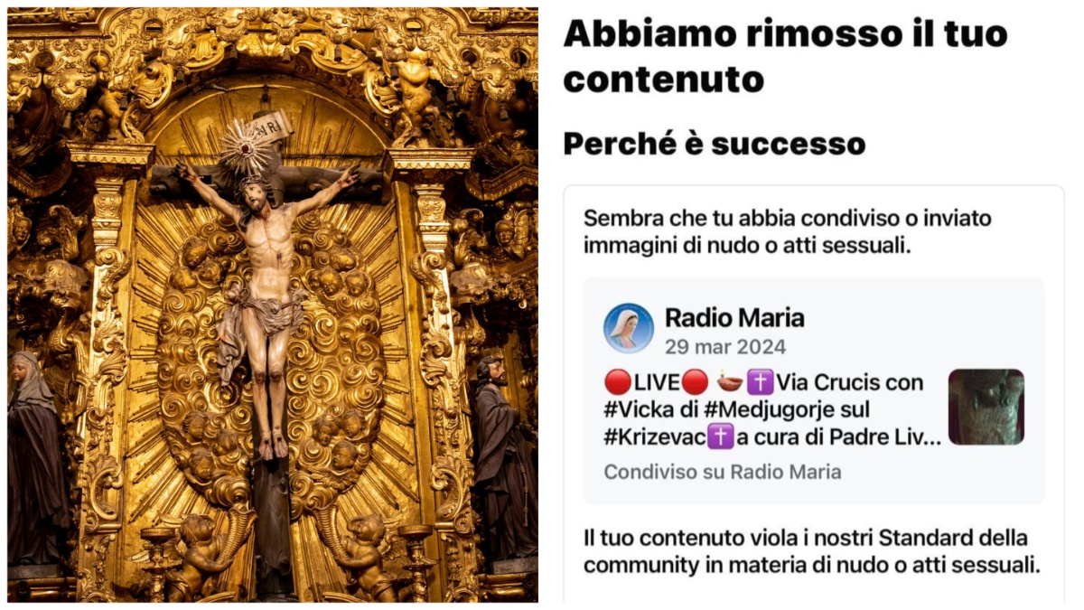 Facebook oscura la diretta di Radio Maria: “Immagini di nudo” (ma era Gesù)